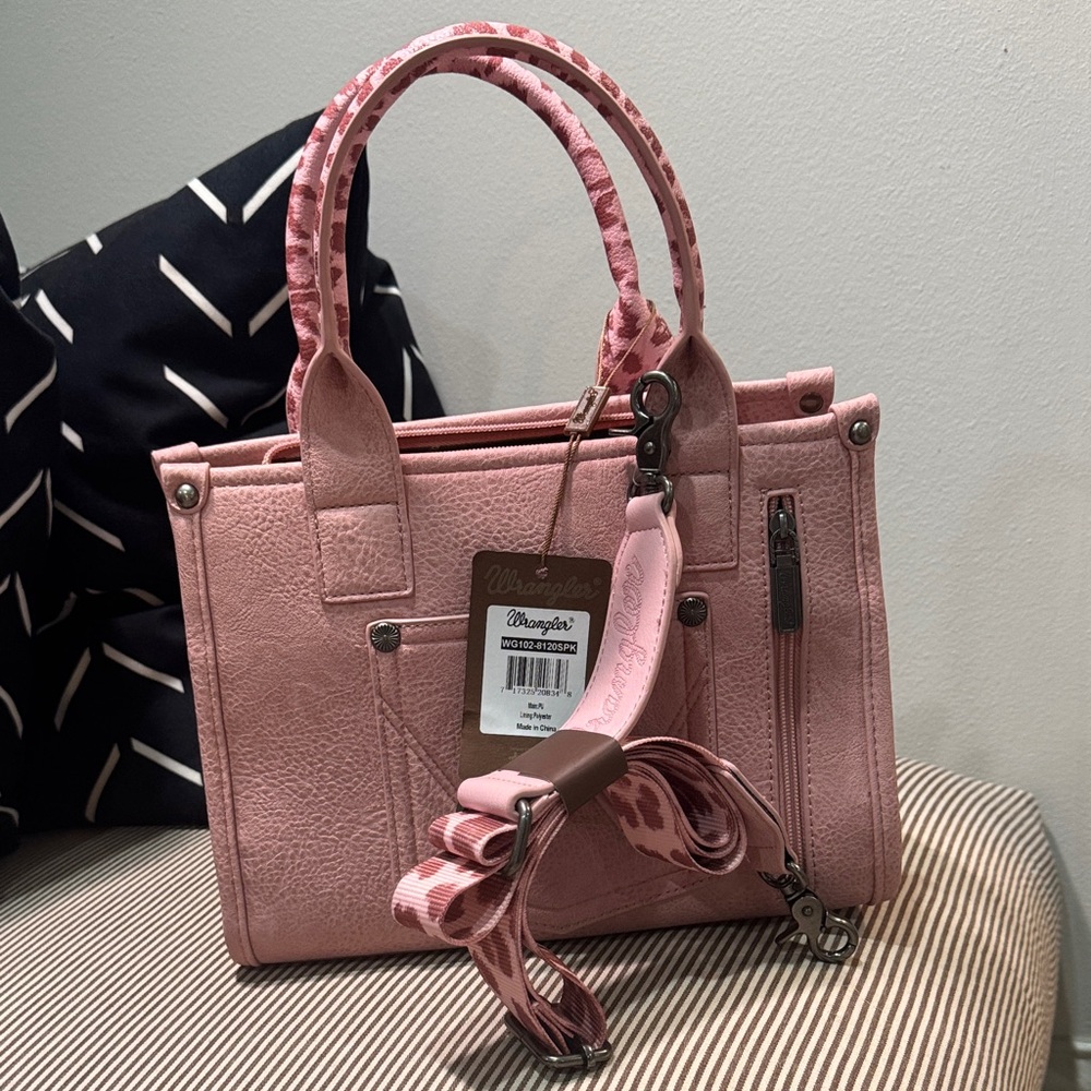 NWT Wrangler Pink and Leopard Women's Tote - Picture 3 of 4